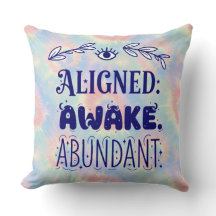 Aligned Awake Abundant Cosmic Throw Pillow