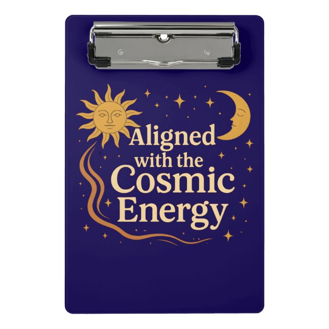Aligned with the Cosmic Energy Boho Celestial Mini Clipboard (Front)