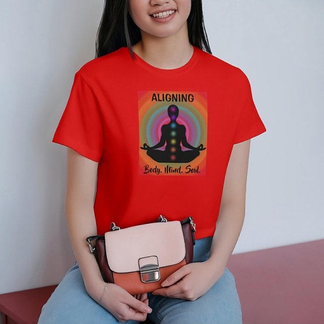 "Aligning Body Mind Soul" Chakra Meditation & Yoga T-Shirt (Creator Uploaded)