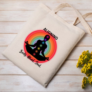 Aligning Body Mind Soul Yoga Tote Bag