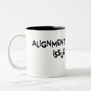 Alignment Issue Minimalist Ceramic Two-Tone Coffee Mug