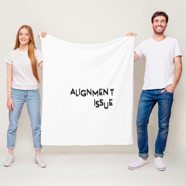 Alignment Issue Minimalist Oversized Soft Fleece Blanket (In Situ)