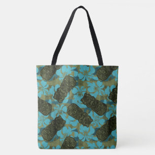 Ali'i Refuge Hawaiian Hibiscus Tiki Beach Bag