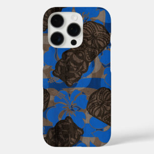 Ali'i Refuge Hawaiian Hibiscus Tiki Blue iPhone 16 Pro Case
