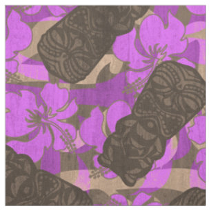 Ali'i Refuge Hawaiian Hibiscus Tiki Fabric