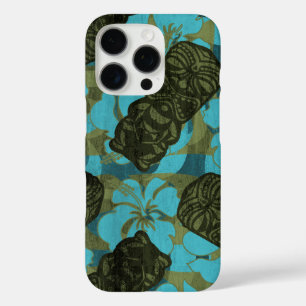 Ali'i Refuge Hawaiian Hibiscus Tiki Teal iPhone 16 Pro Case
