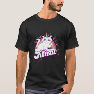 Alina Adorable Name With Beautiful Caticorn T-Shirt