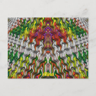 ALINA ~ CHRISTMAS 3D Fractal Design Pattern ~ Postcard