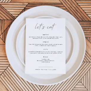 ALINA Elegant Minimalist Wedding Let's Eat Menu