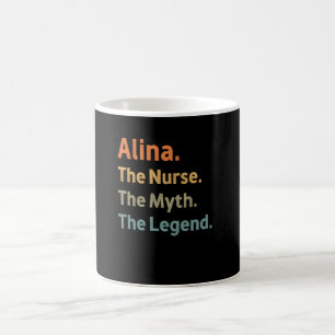 Alina The Nurse The Myth The Legend Funny Vintage  Coffee Mug