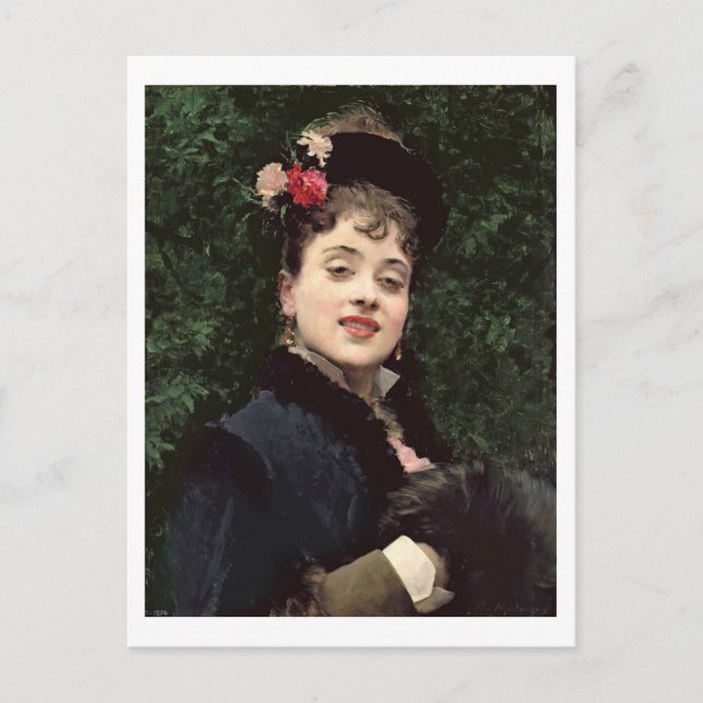 Aline Masson, the Artist's Model (oil on panel) Postcard (Front)