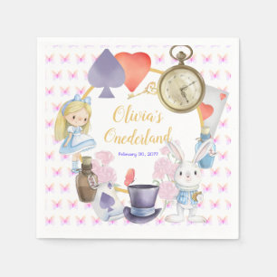 Alisa in Onederland Paper Plates Napkin