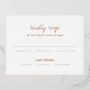 Alisha Botanical Elegant Wedding RSVP Foil Invitation Postcard