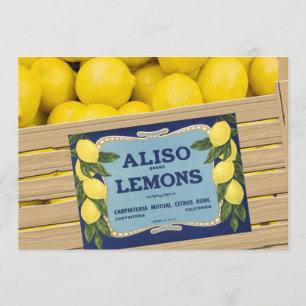 Aliso Lemons in a Crate Invitation