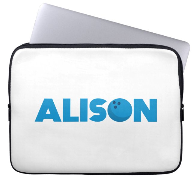 Alison bowling laptop sleeve (Front)
