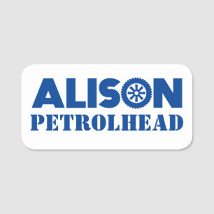 Alison Petrol Head Name Tag