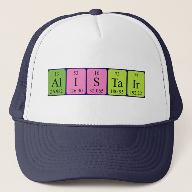 Alistair periodic table name hat (Front)