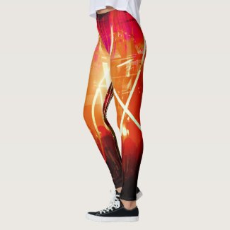 Alistra Cyber Punk Neon Rave Blistering Orange Leggings