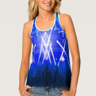 Alistra Cyber Punk Neon Rave Electric Blue Tank Top