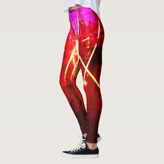 Alistra Cyber Punk Neon Rave Scorching Red Leggings