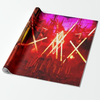 Alistra Cyber Punk Neon Rave Scorching Red Wrapping Paper