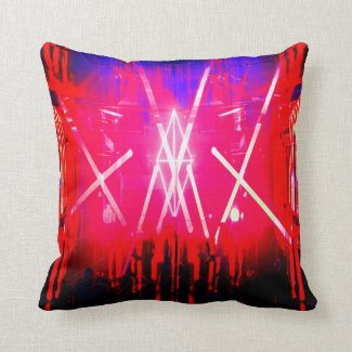 Alistra Cyber Punk Neon Rave Vivid Crimson Cushion