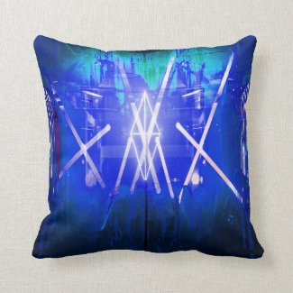 Alistra Electronic Cyber Punk Neon Rave Blue Cushion