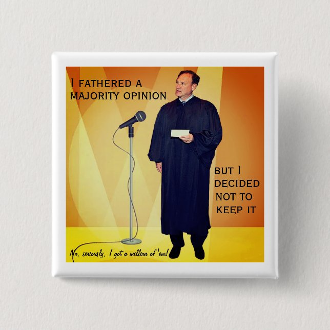 Alito's hypocrisy 15 cm square badge (Front)