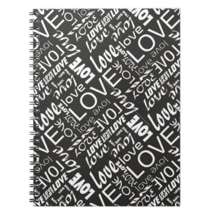 Alive Black and White Gallery Love Words Art Notebook