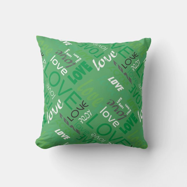 Alive Green Gallery Love Words Art Cushion (Front)