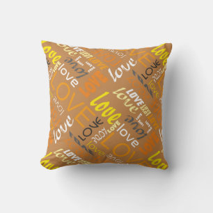 Alive Orange Gallery Love Words Art Cushion