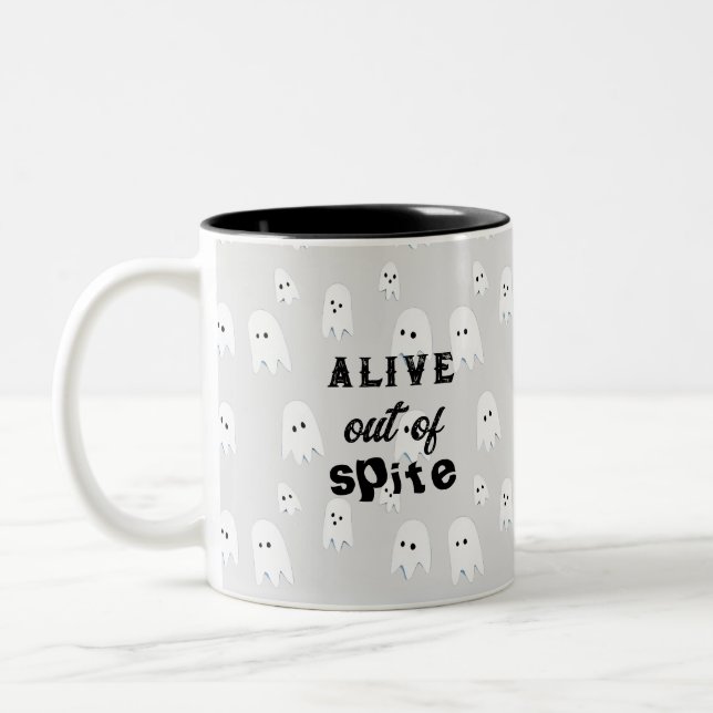 Alive out of Spite with cute ghosts Mug (Left)