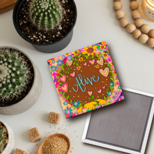 Alive Pretty Fun Floral Modern Inspirivity Magnet