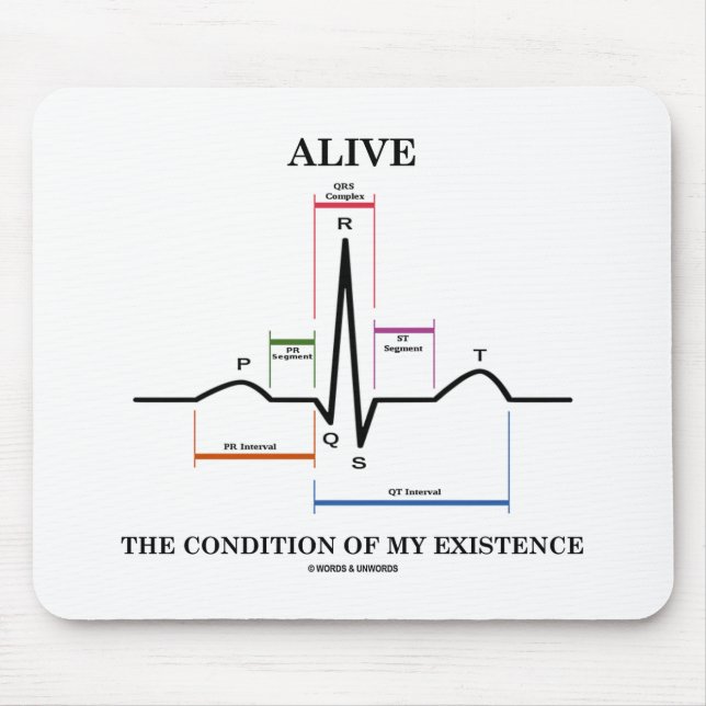 Alive The Condition Of My Existence (ECG/EKG) Mouse Mat (Front)