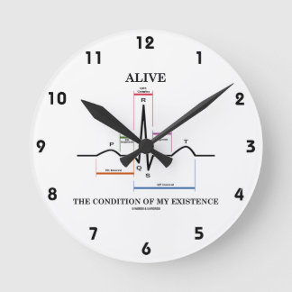 Alive The Condition Of My Existence (ECG/EKG) Round Clock