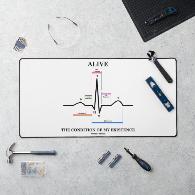 Alive The Condition Of My Existence Sinus Rhythm Desk Mat (Workstation)