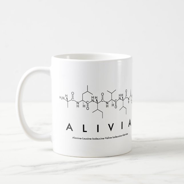 Alivia peptide name mug (Left)