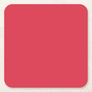 Alizarin (solid colour)  square paper coaster