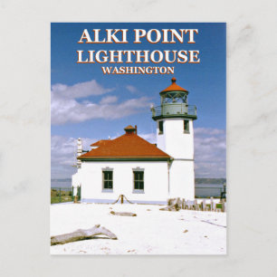 Alki Point Lighthouse, Seattle Washington Postcard