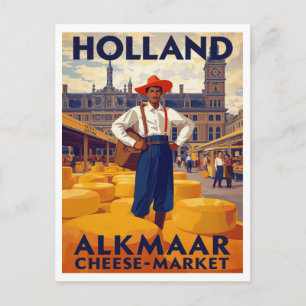 Alkmaar Cheese Market Holland Travel Postcard