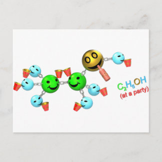 Alkohol at a party postcard