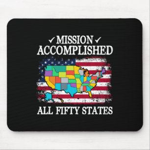 All 50 States Mission Accomplished Visit All 50 Us Mouse Mat