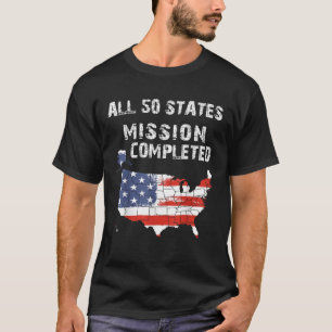 All 50 States Mission Completed Grunge Travelling T-Shirt