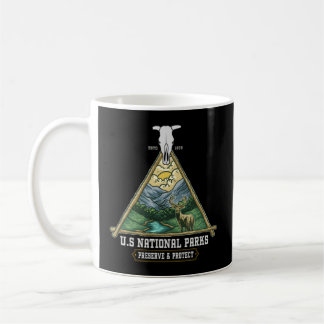 All 63 Us National Parks Adventure Map Back Print Coffee Mug