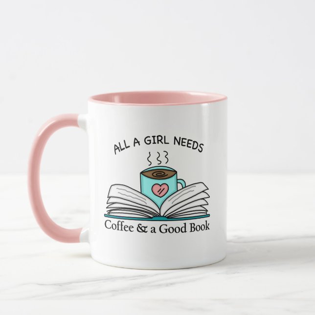 All a Girl Needs | Coffee and a Good Book Mug (Left)
