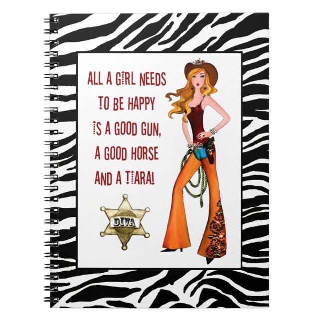 "All A Girl Needs to Be Happy is..." Notebook (Front)