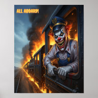All Aboard! Evil Clown Train Engineer