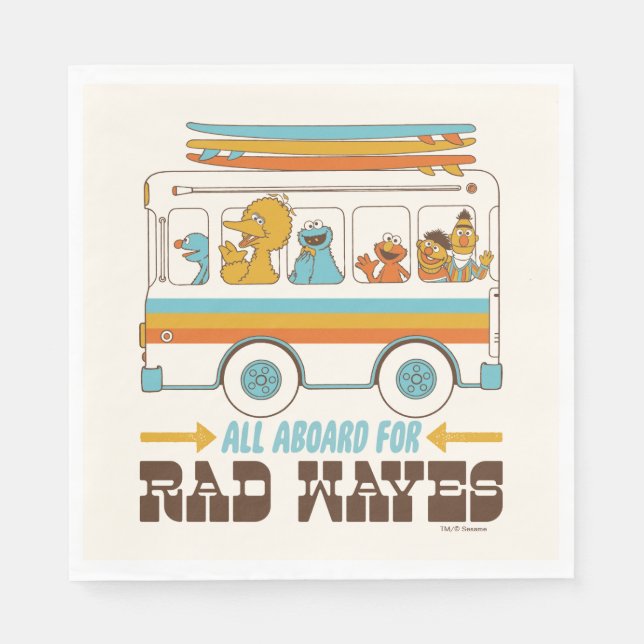 All Aboard for Rad Waves Napkin (Front)