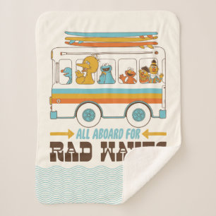 All Aboard for Rad Waves Sherpa Blanket