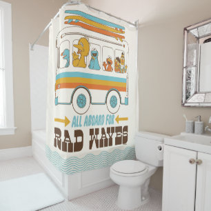 All Aboard for Rad Waves Shower Curtain
